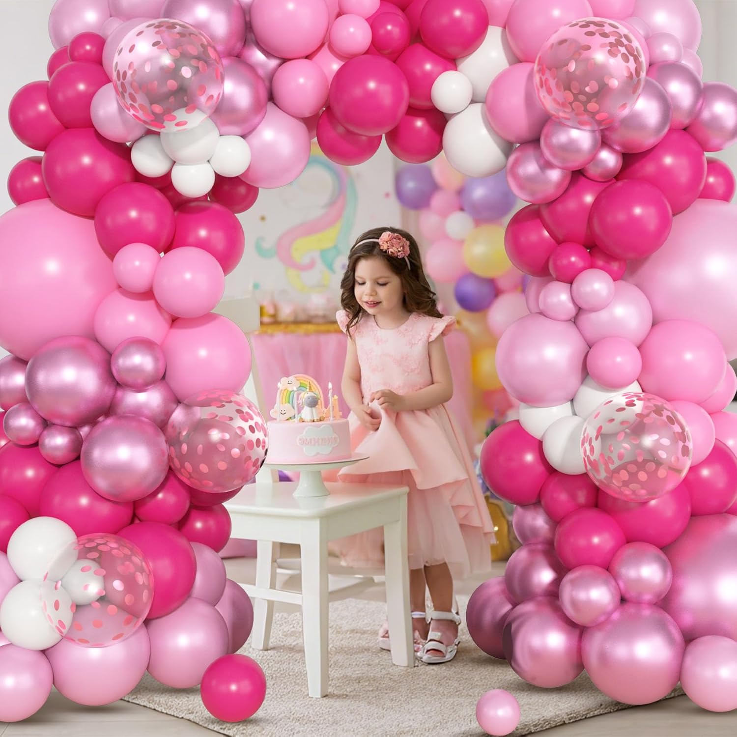 Ouddy Life 157 Pcs Pink Balloons Arch Garland Kit