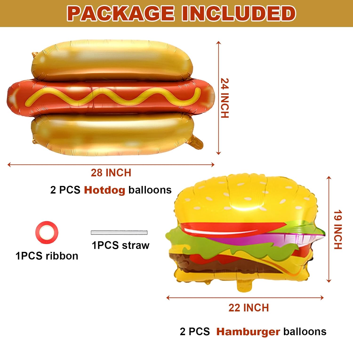 10Pcs Food Themed BBQ Balloons Party Decorations
