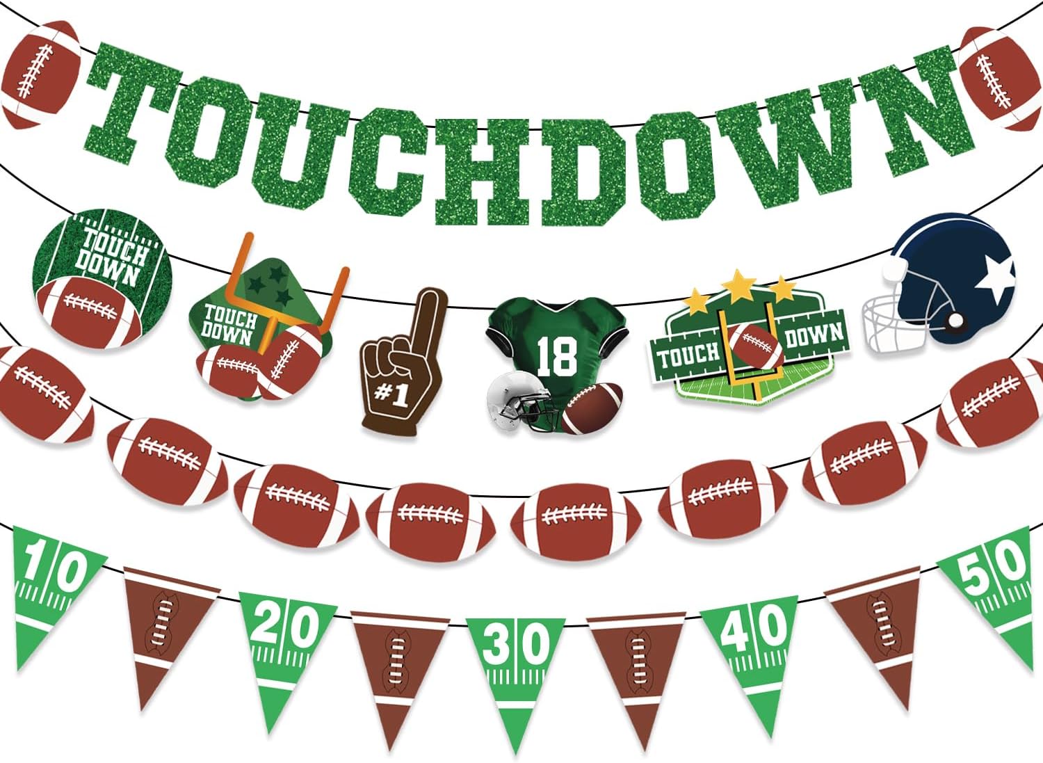 Football Party Decorations Set with 4 Banners