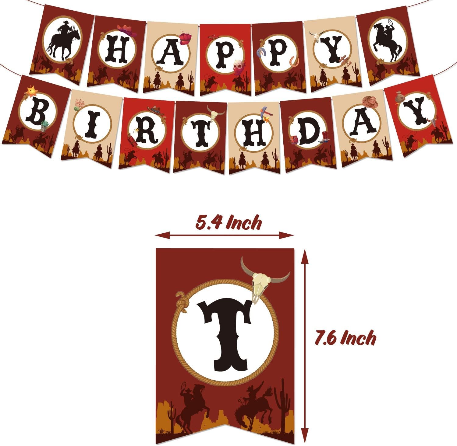 Cowboy Birthday Party Decorations 58 Pcs Kit