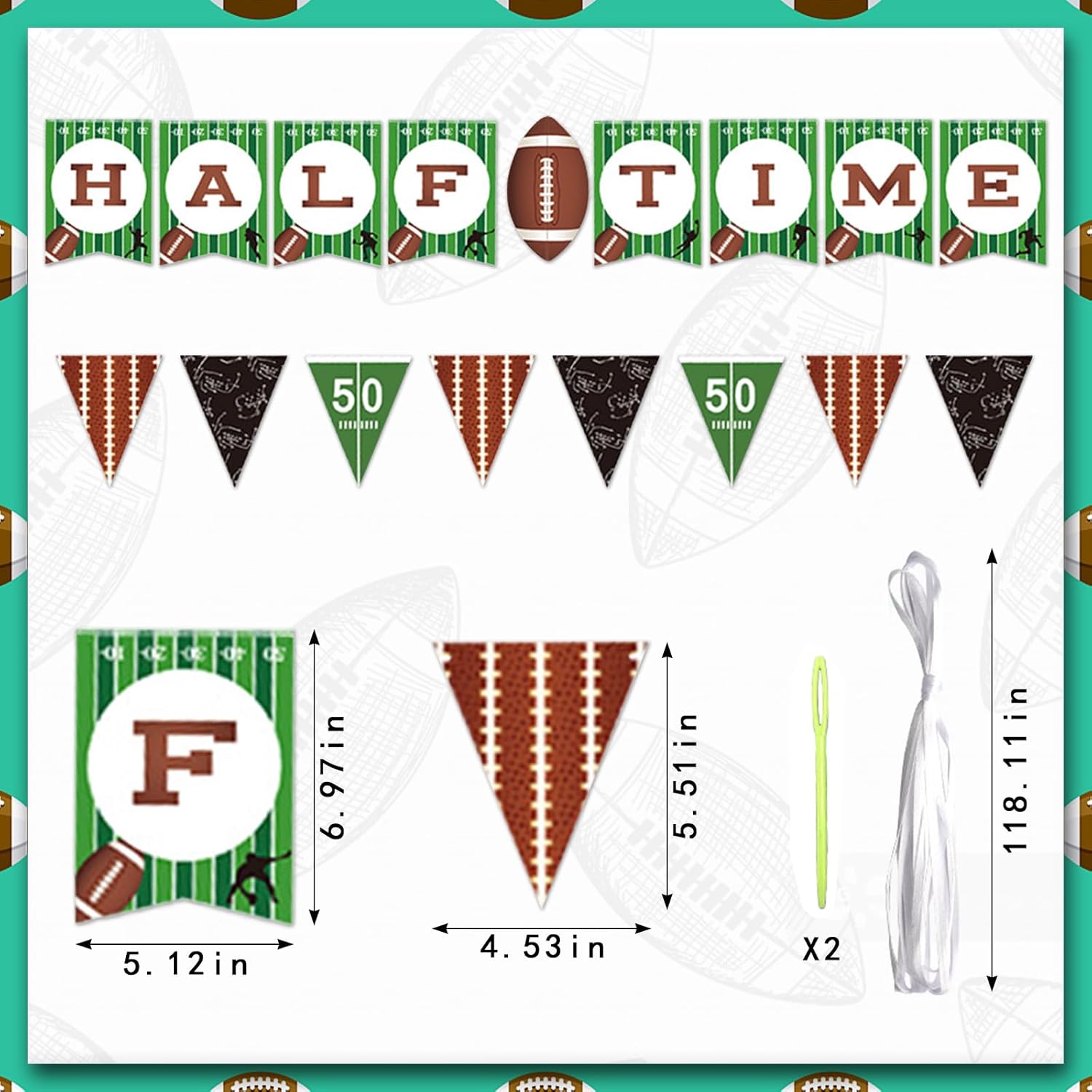 American Football Banners for Sports Party Decorations