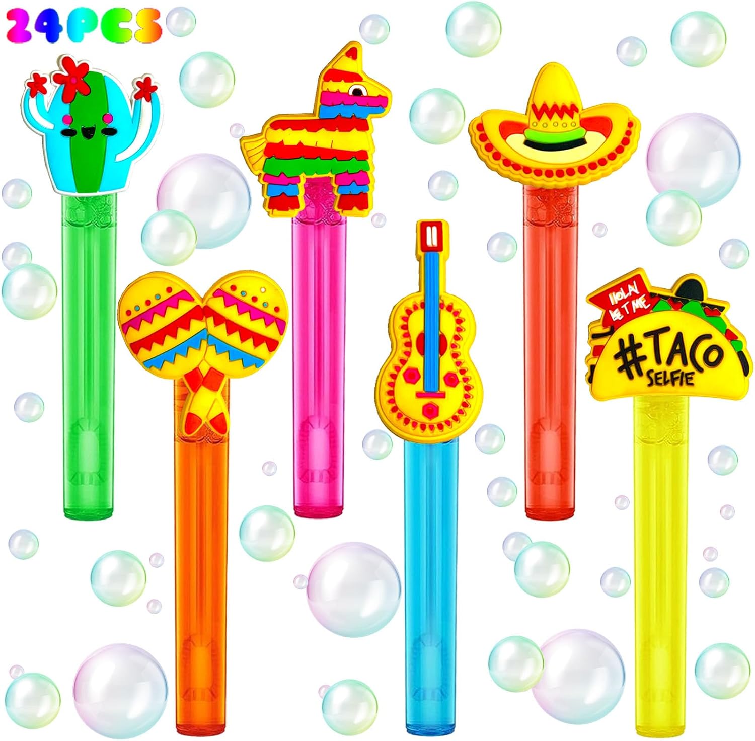 Uoyoi Fiesta Party Favors 24Pcs Bubble Wand Set