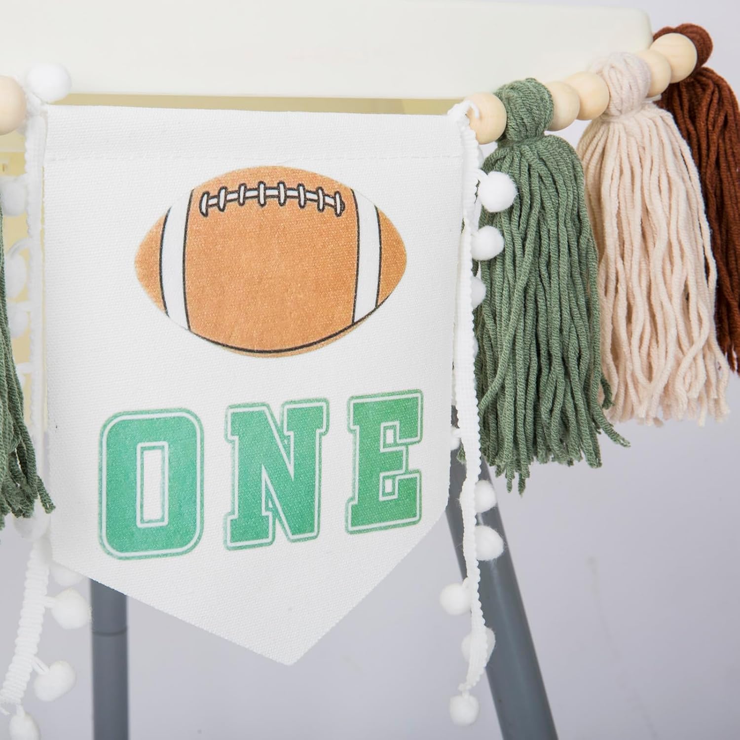 Football One Birthday High Chair Banner