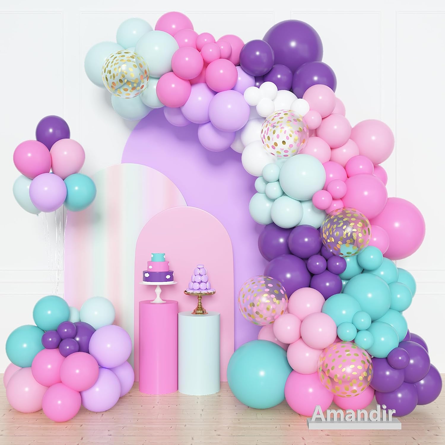 Amandir Unicorn Balloons Arch Garland Kit 168Pcs