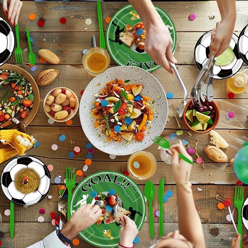 172pcs Soccer Themed Party Set for 24 Guests