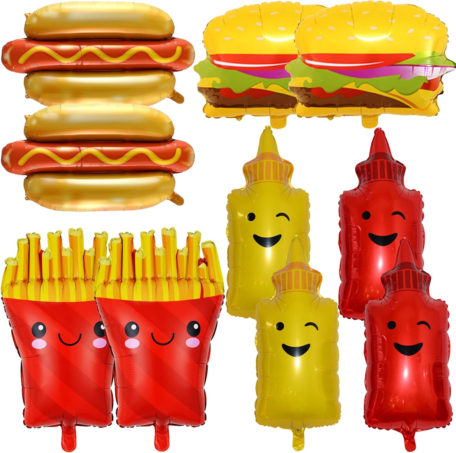 10Pcs Food Themed BBQ Balloons Party Decorations