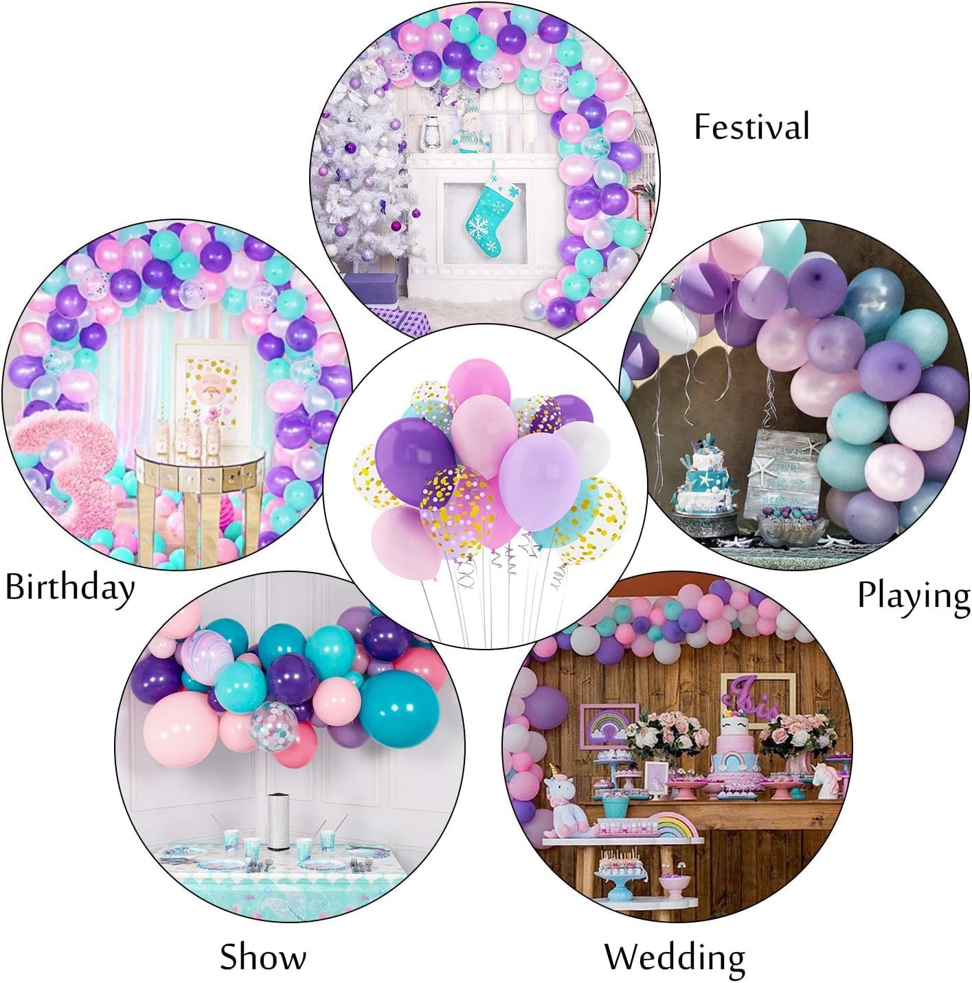 Amandir Unicorn Balloons Arch Garland Kit 168Pcs