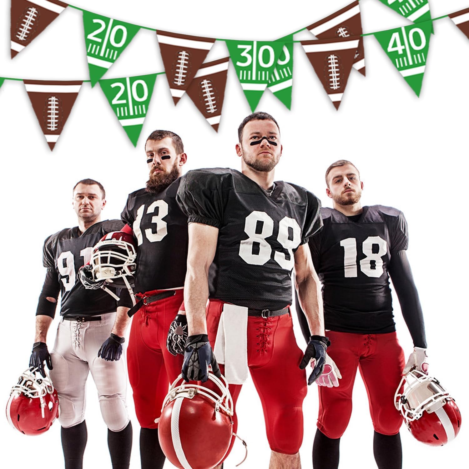 Oigco Football Party Decor Bunting Triangle Flags
