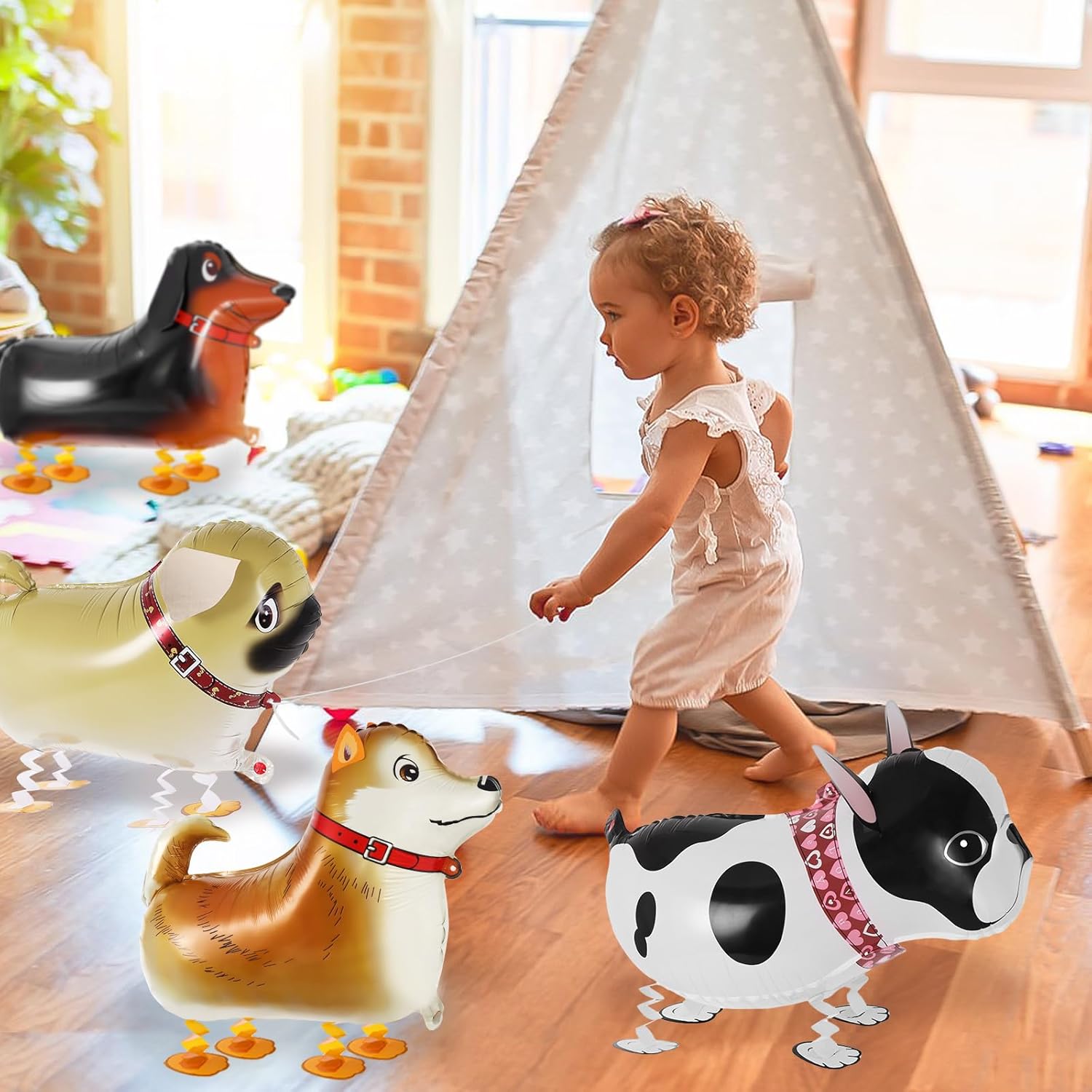 6 Pcs Walking Dog Balloons for Kids and Party