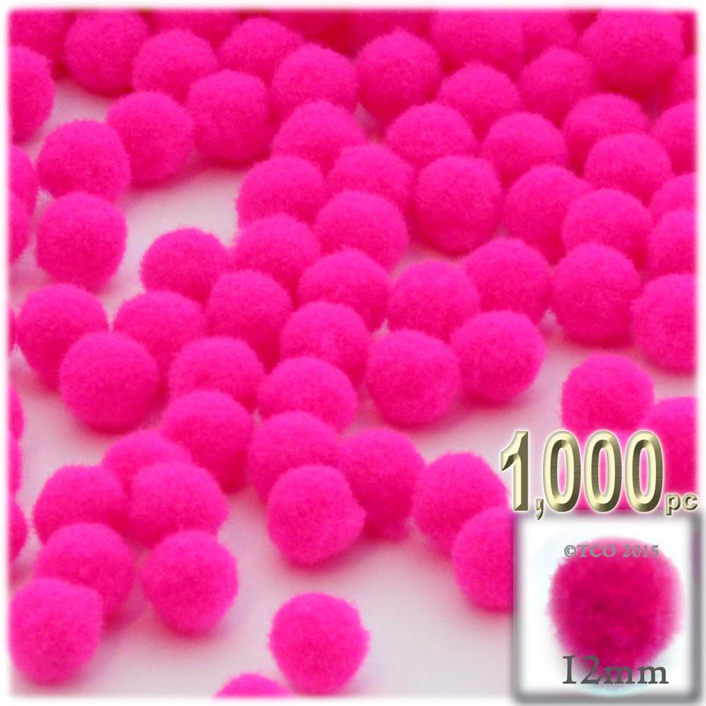 The Crafts Outlet 1000 Piece Pom Poms Purple 12mm