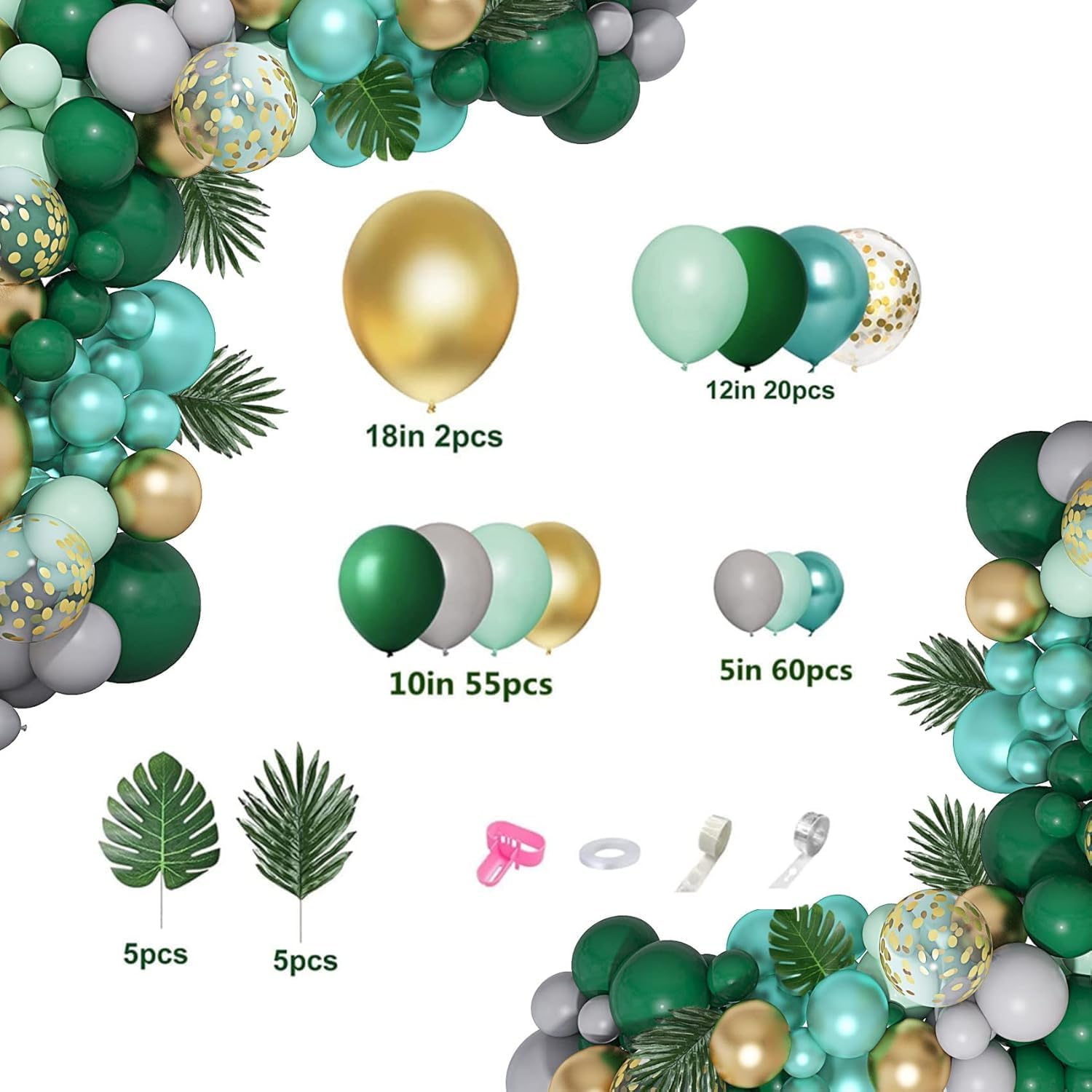 Amandir 151Pcs Jungle Safari Balloon Garland Kit