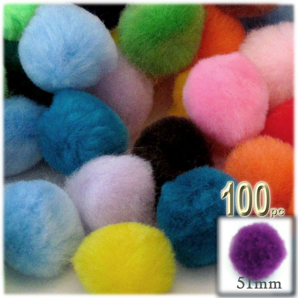 The Crafts Outlet 100 Piece Pom Poms Round Light Pink
