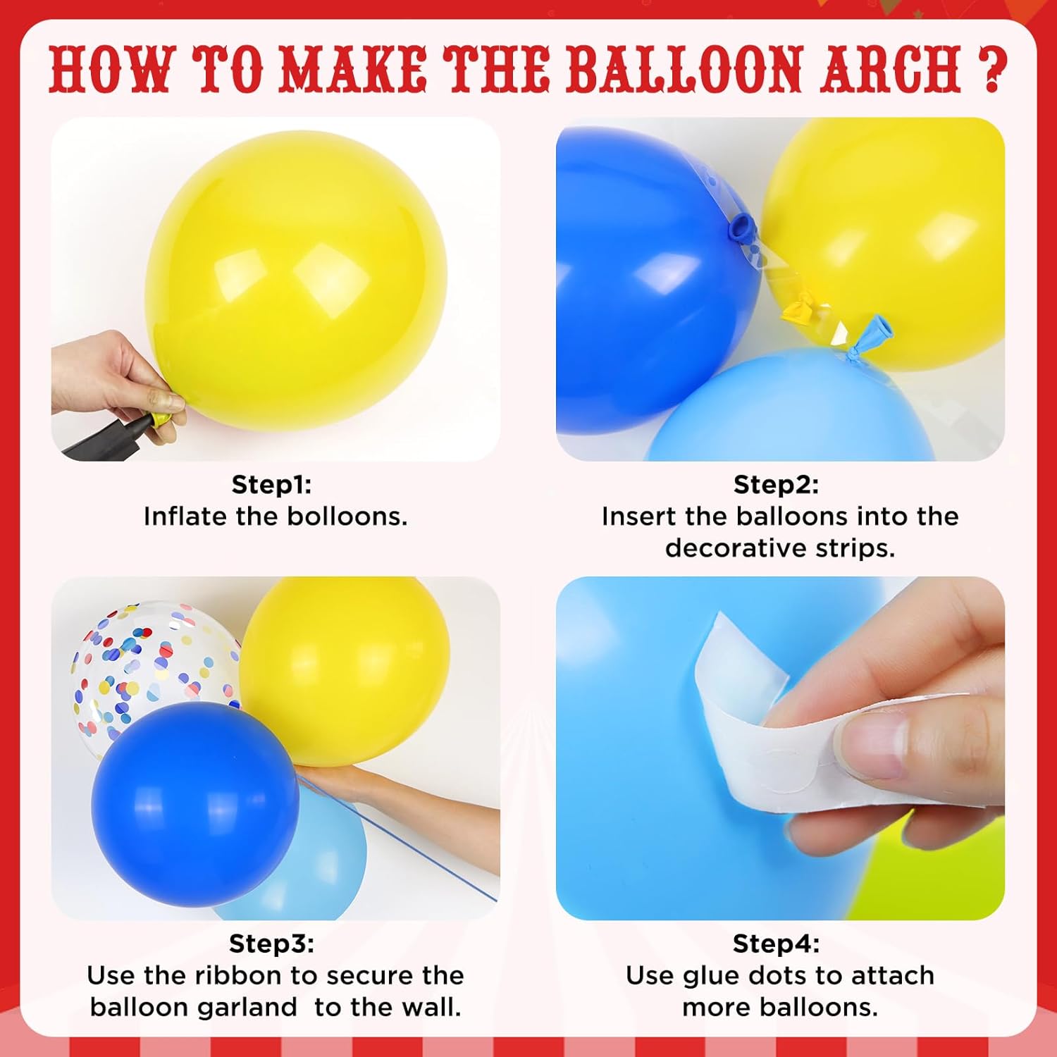 125pcs Carnival Balloons for Birthday Party Decorations