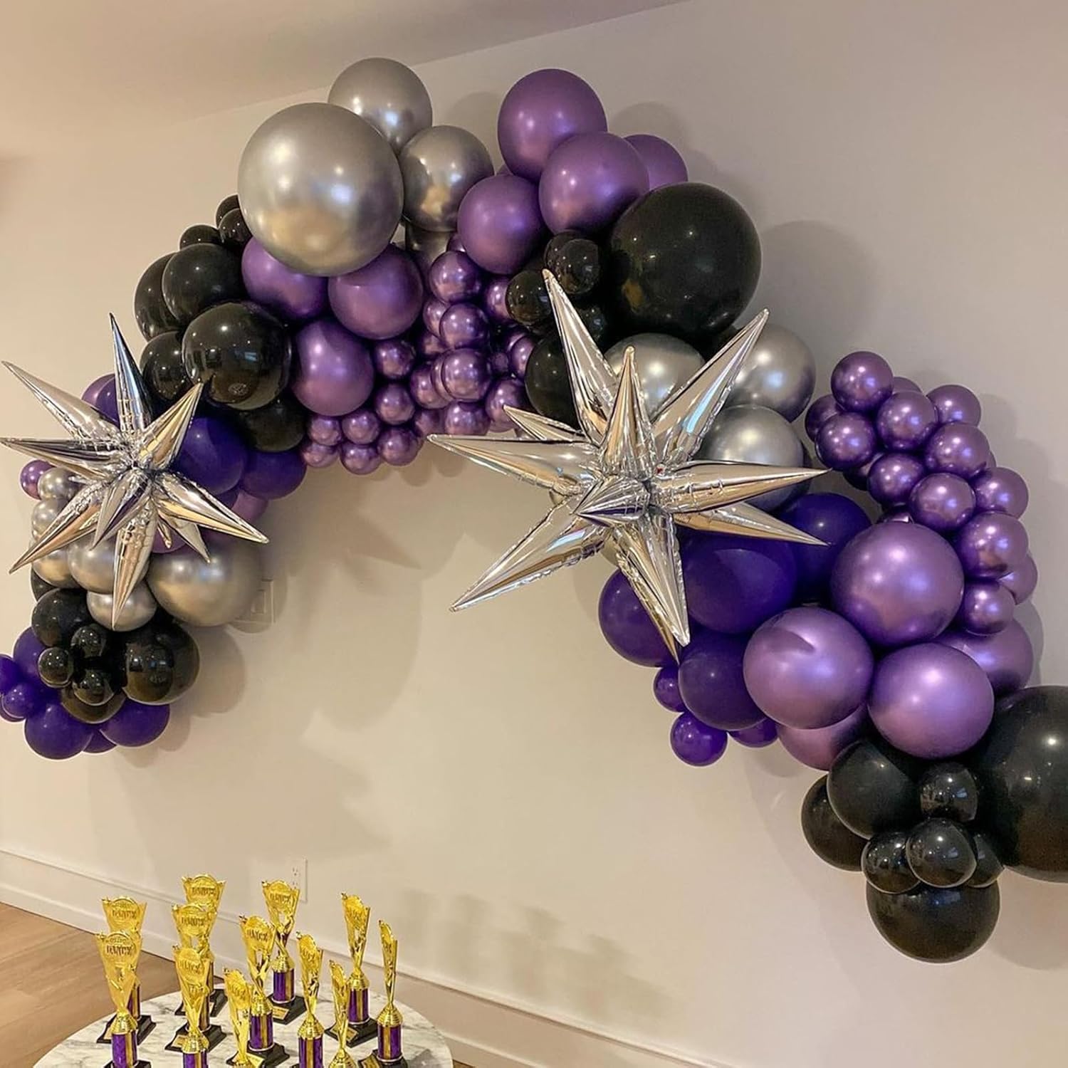 Purple and Black Balloons 67pcs 12 Inch Party Decorations