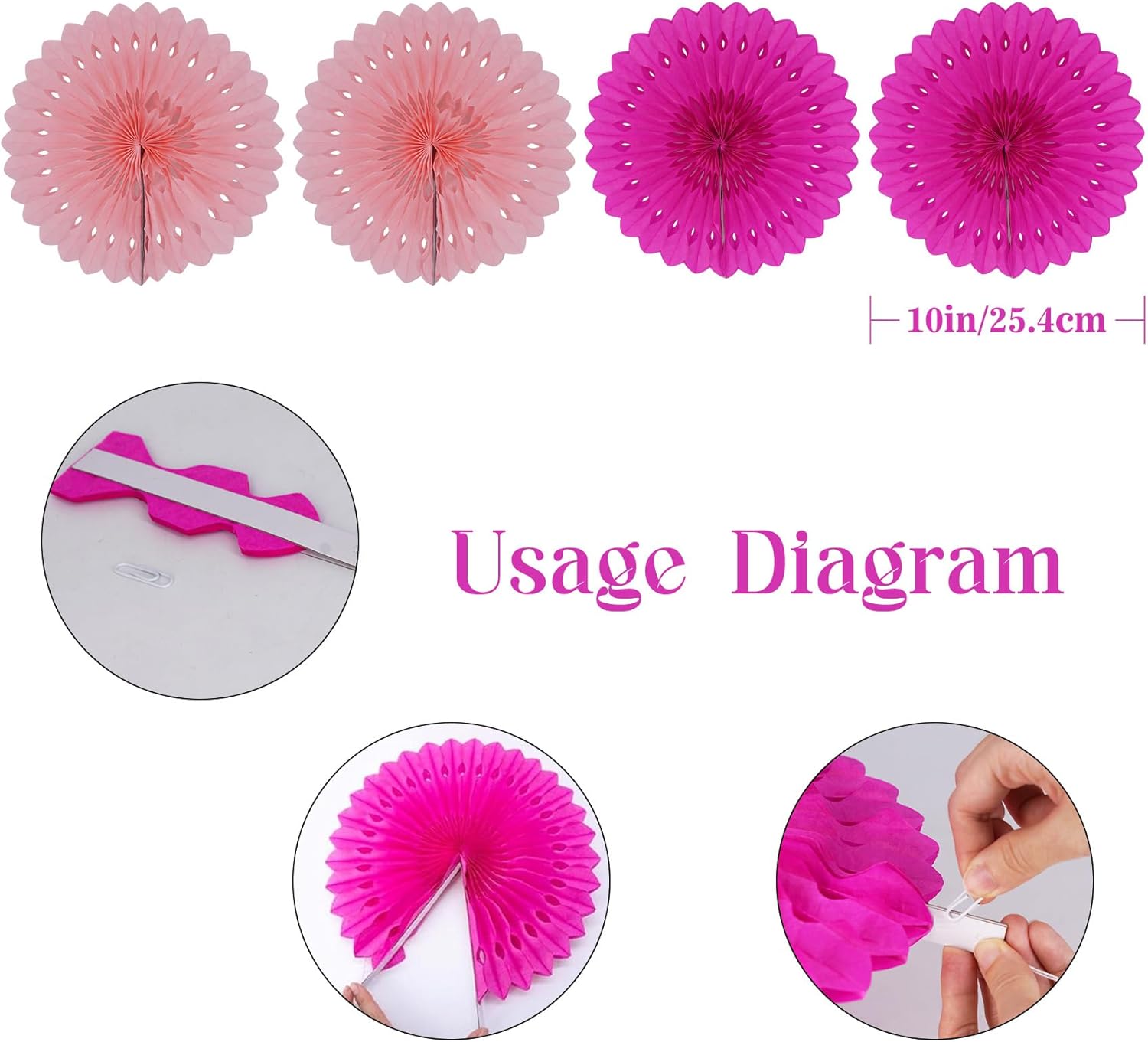 Huryfox 33pcs Pink Party Decorations Set