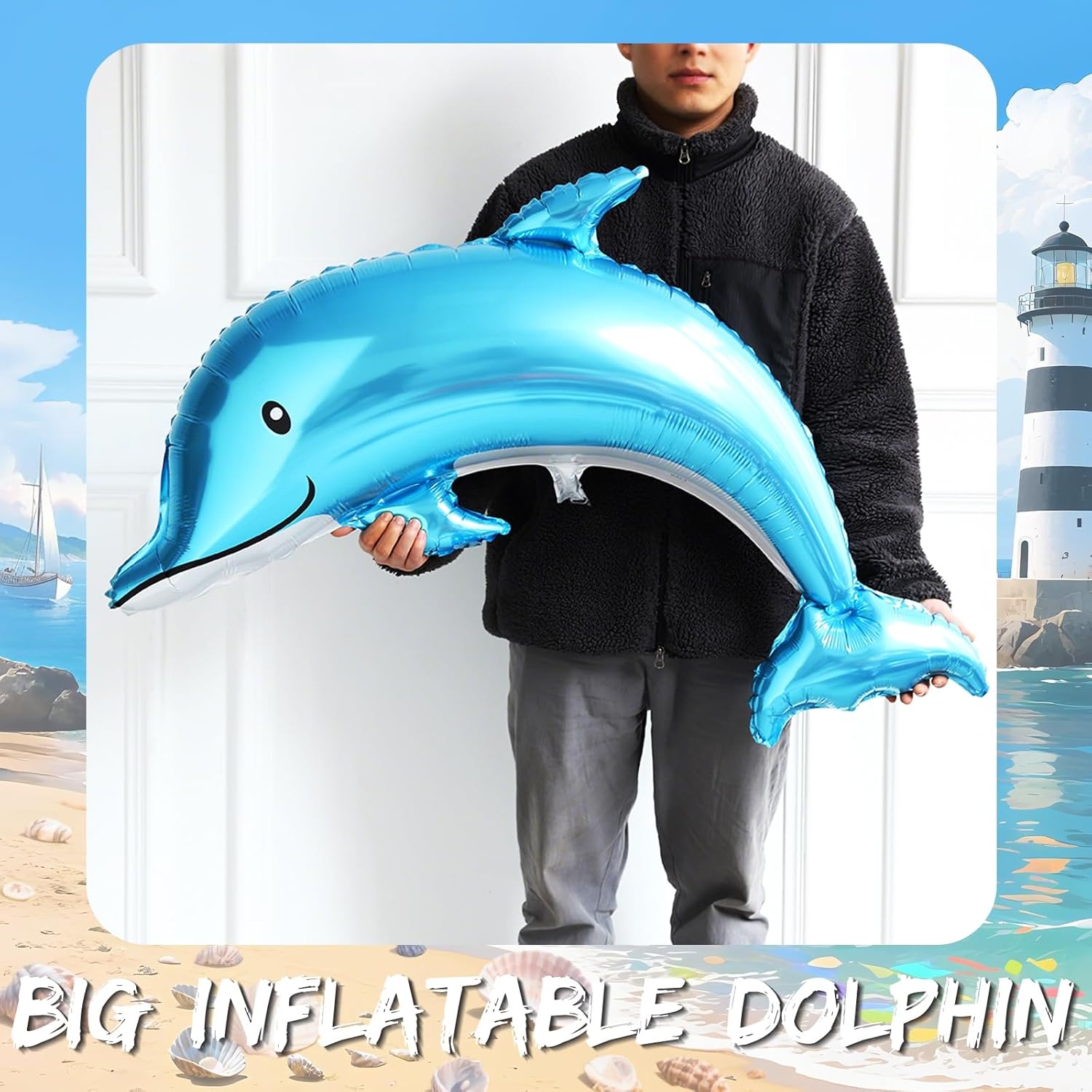 Nautical Balloon Arch Kit with Ocean Animals Decor