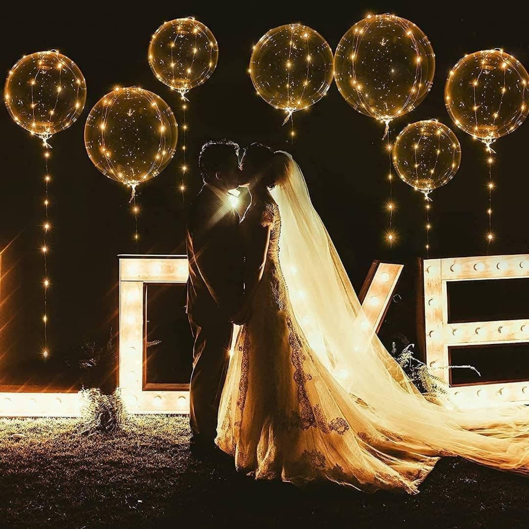 20 Pack LED Balloons with Warm White Lights for Parties