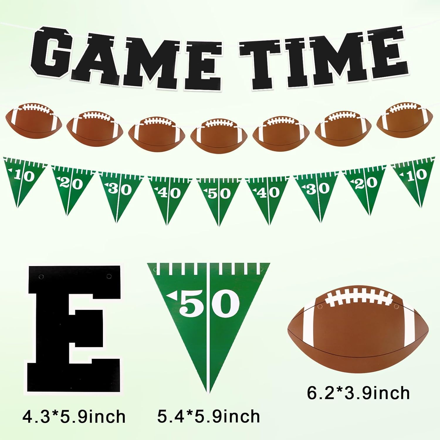 Game Time Football Banner for Party Decorations
