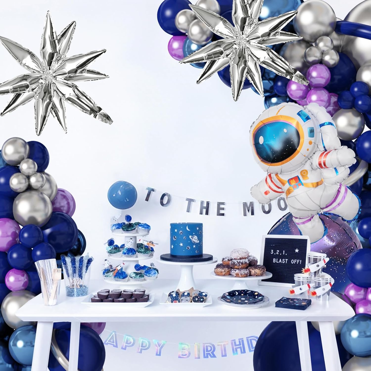 Amandir Space Balloon Garland Kit for Boys Birthday Decorations