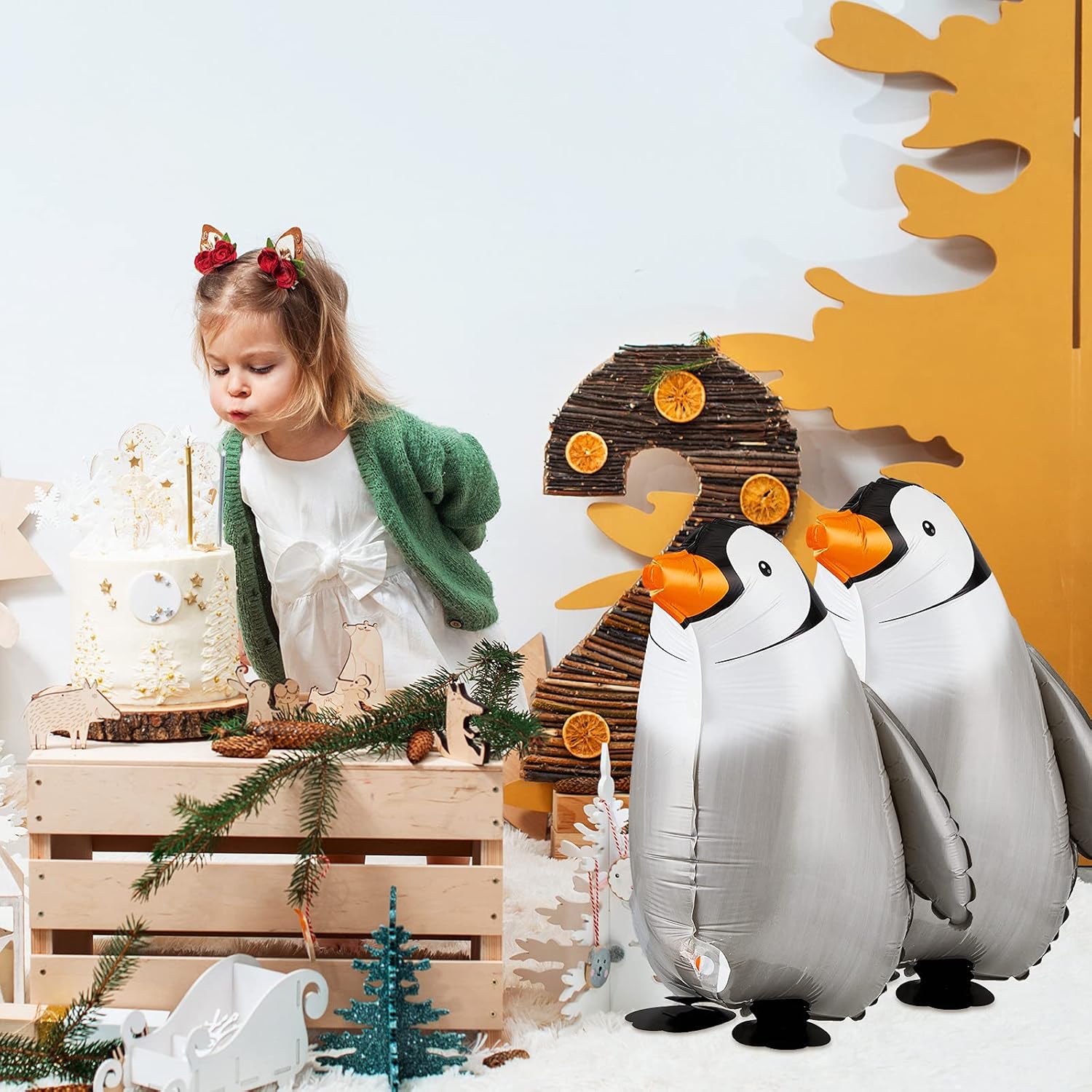 6 Piece Walking Penguin Foil Balloons for Party Decorations