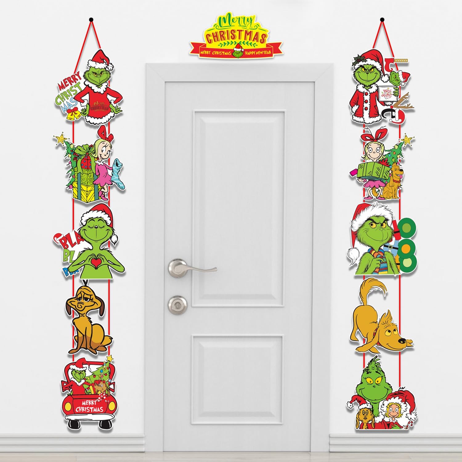 11Pcs Large Funny Christmas Door Decor Kit