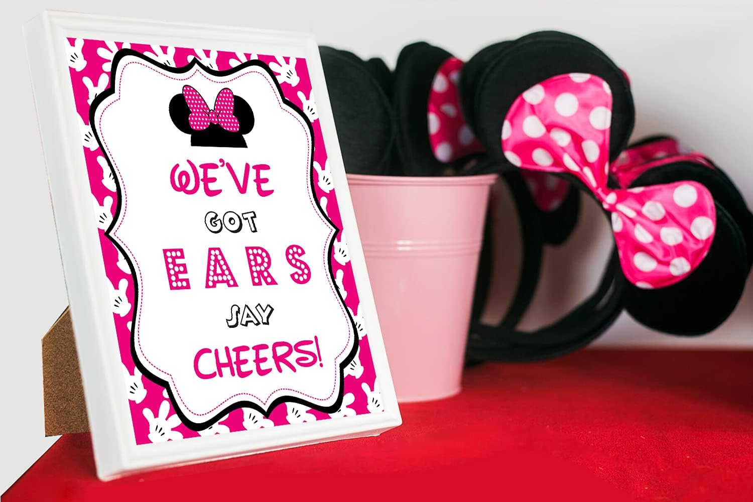 Minnie Mouse 12 Months Photo Banner with Mickey Party Signs