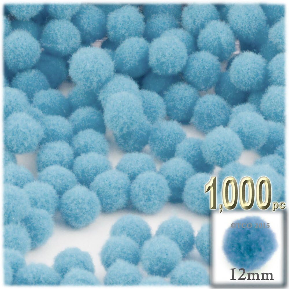The Crafts Outlet 1000 Piece Multi Purpose Pom Poms Sun Yellow Acrylic 12mm