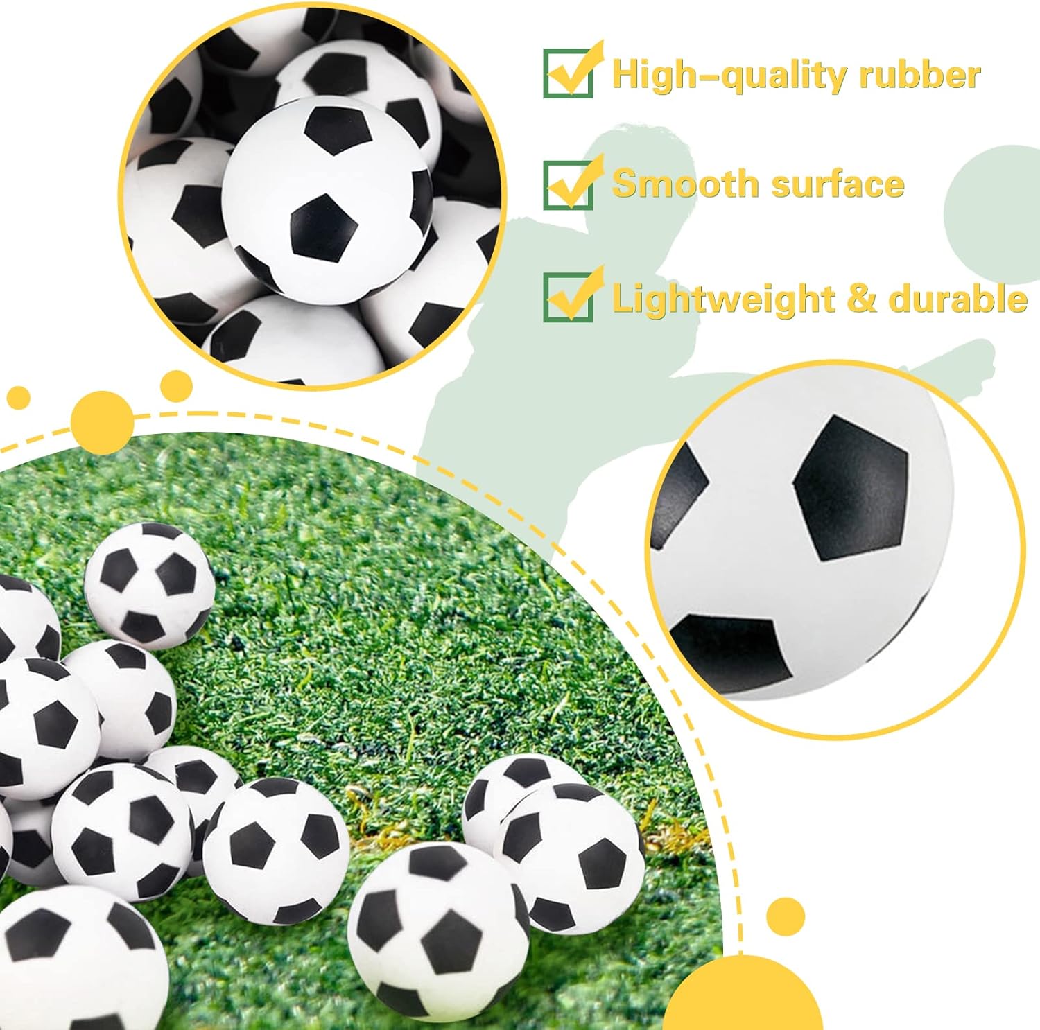 30pcs Mini Soccer Bounce Balls for Stress Relief and Party Favors
