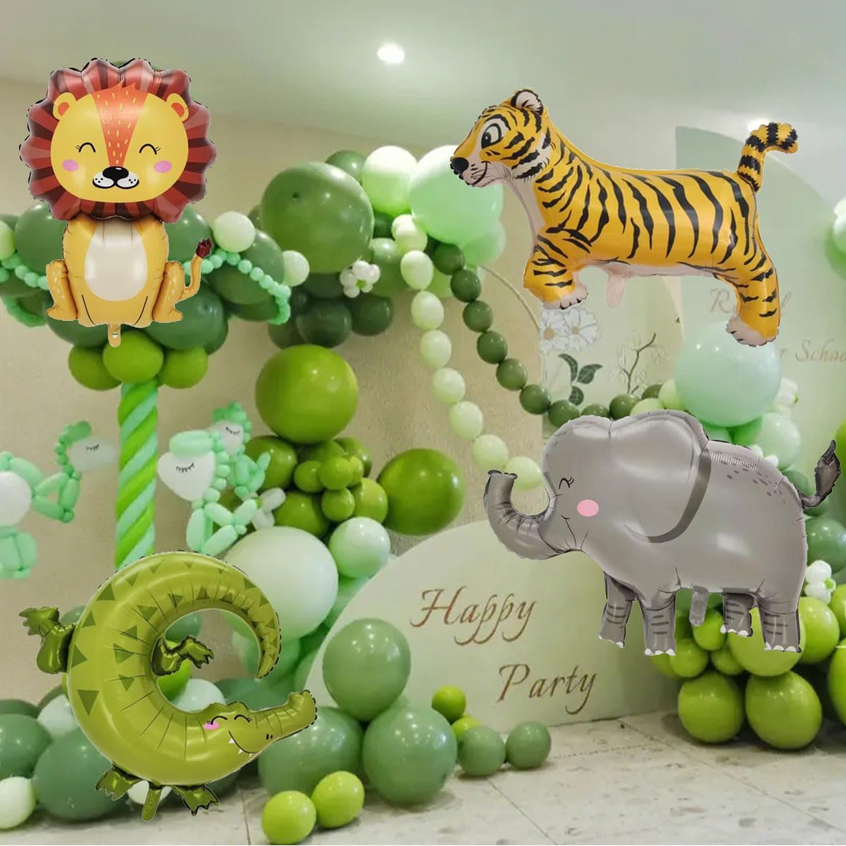 SAMOKA Large Safari Animal Balloons 8PCS 34-40 Inch