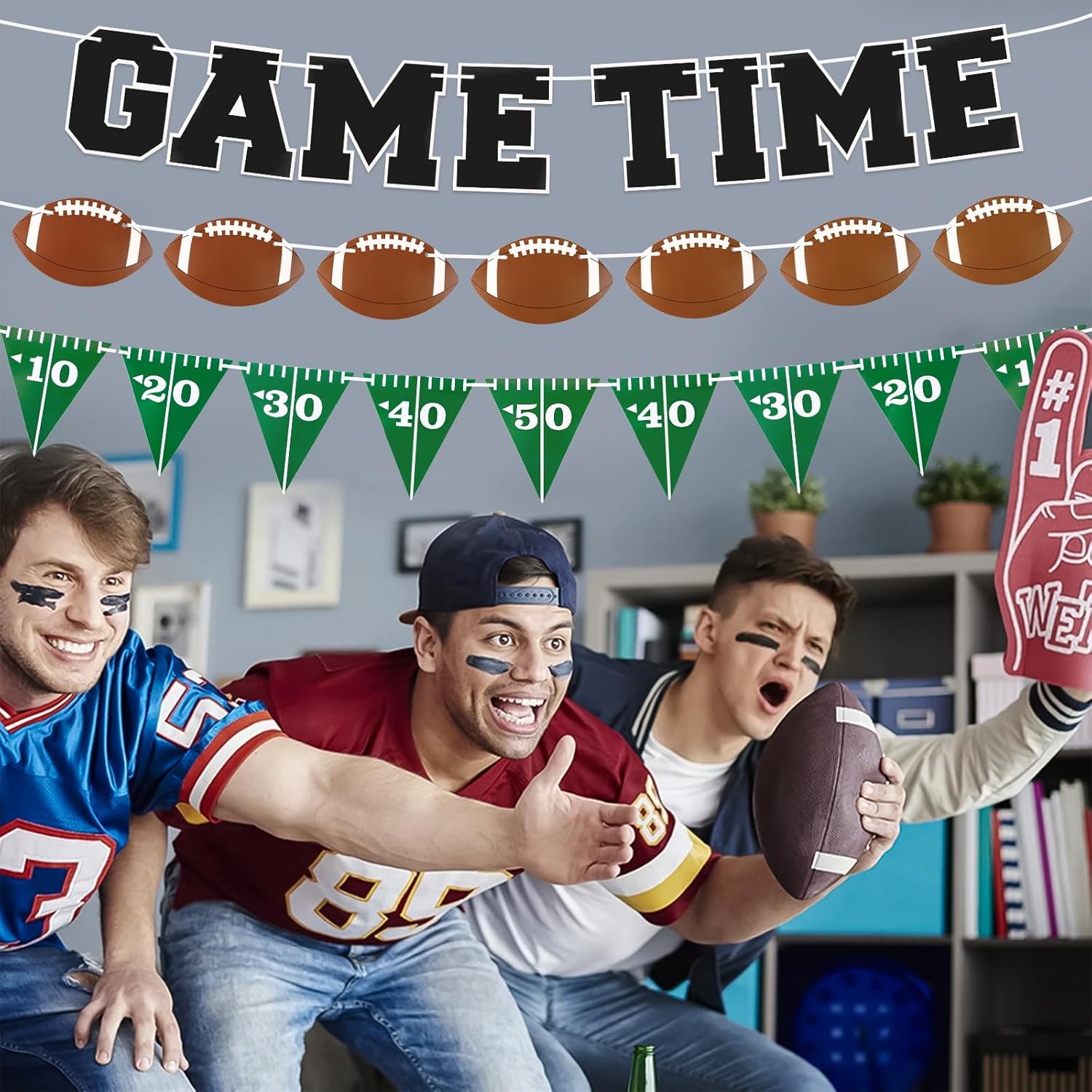 Game Time Football Banner for Party Decorations