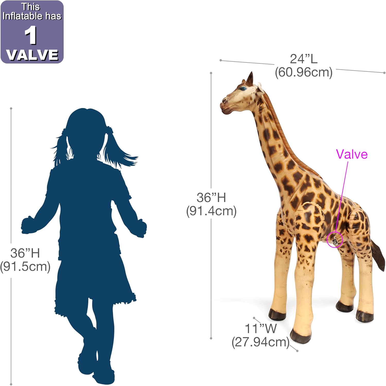 Jet Creations 36-Inch Realistic Inflatable Giraffe