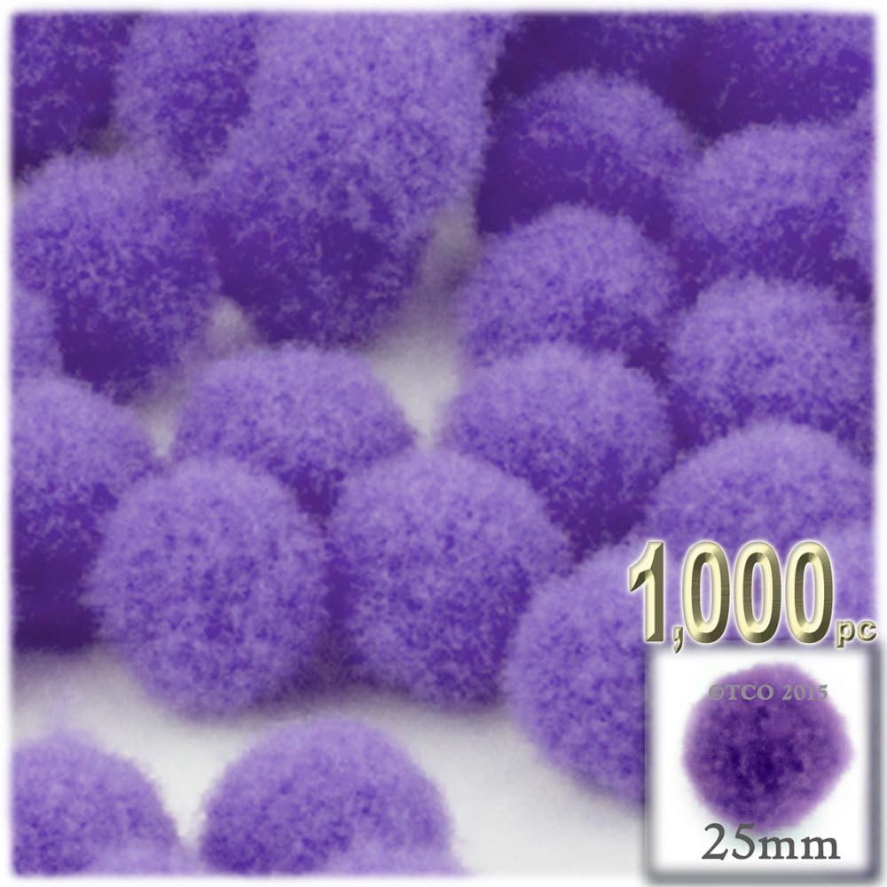 The Crafts Outlet 1000 Piece Light Yellow Pom Poms 25mm