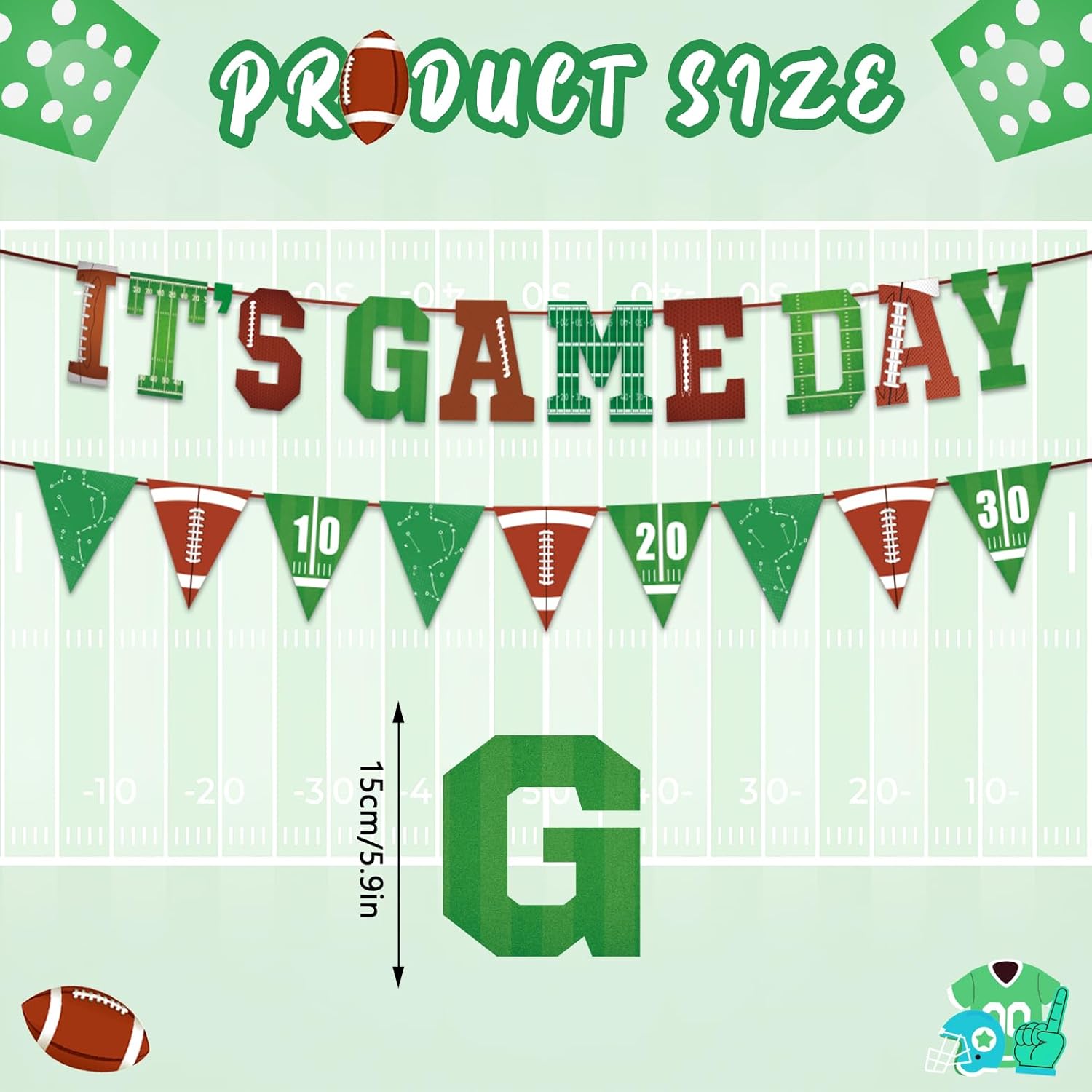 Super Football Party Decorations 2025 Game Day Banner Hanging Swirls