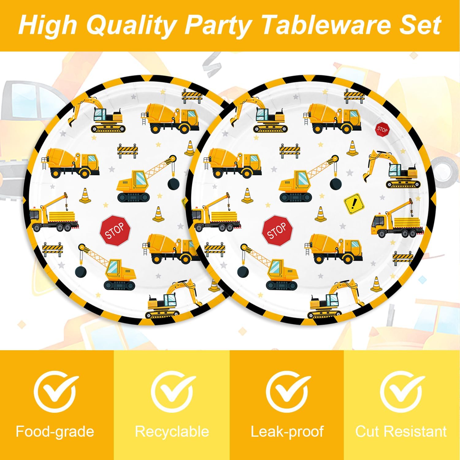 48PCS Construction Party Supplies for Kids