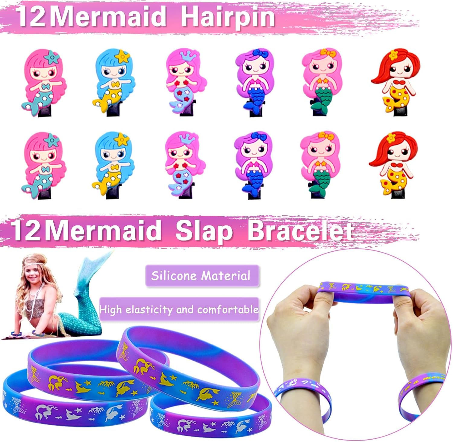 134Pcs Mermaid Party Favors for Girls Decorations