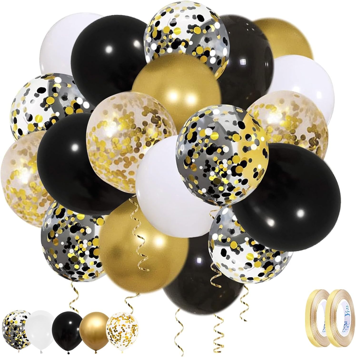 OUTEPAI 62pcs Colorful Confetti Balloons Kit