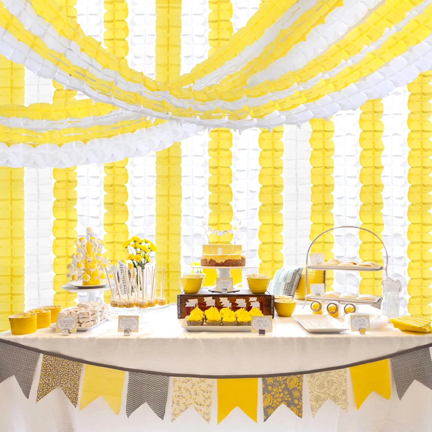 White Yellow Party Streamers Garland 157 Ft Four Leaf Clover Hanging Banner