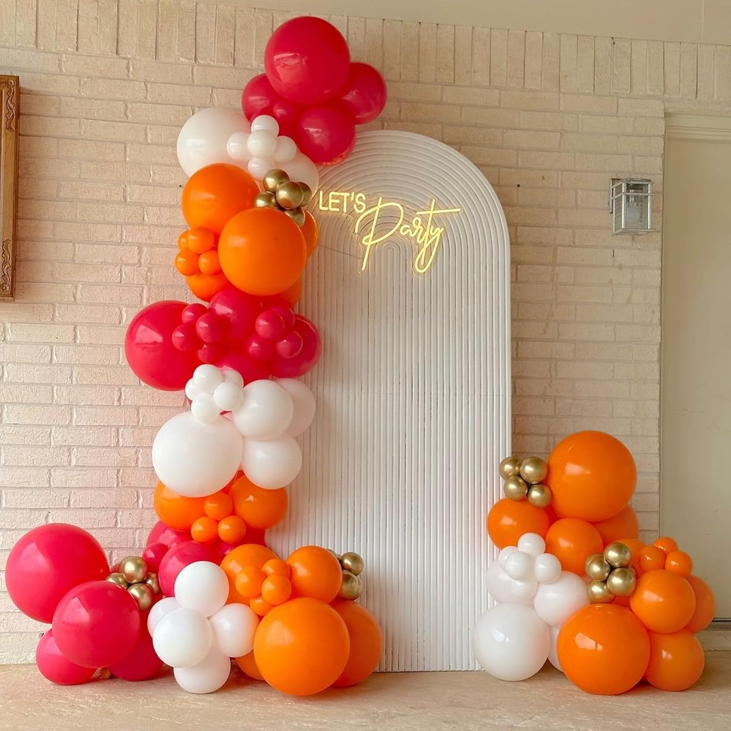 60 Piece Hot Pink Orange Balloons 12 Inch Party Decoration