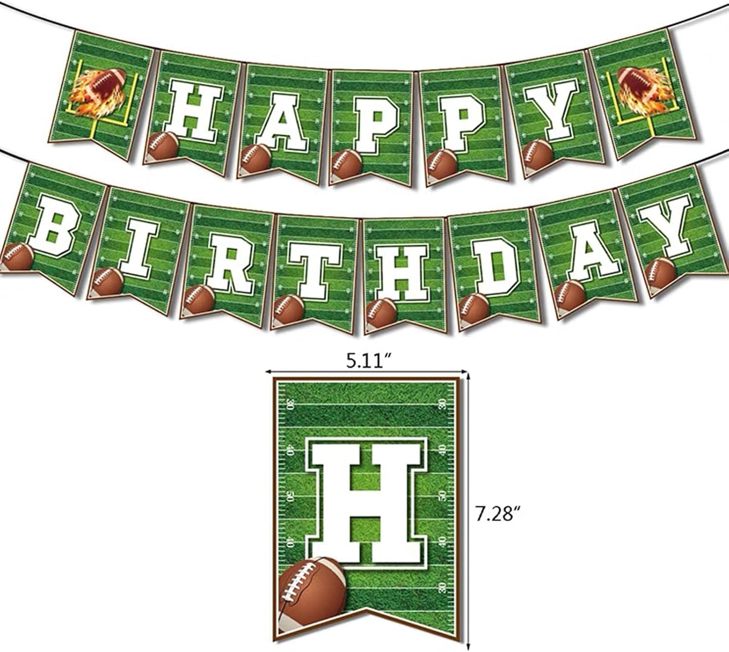 Football Themed Birthday Banner Decorations Set