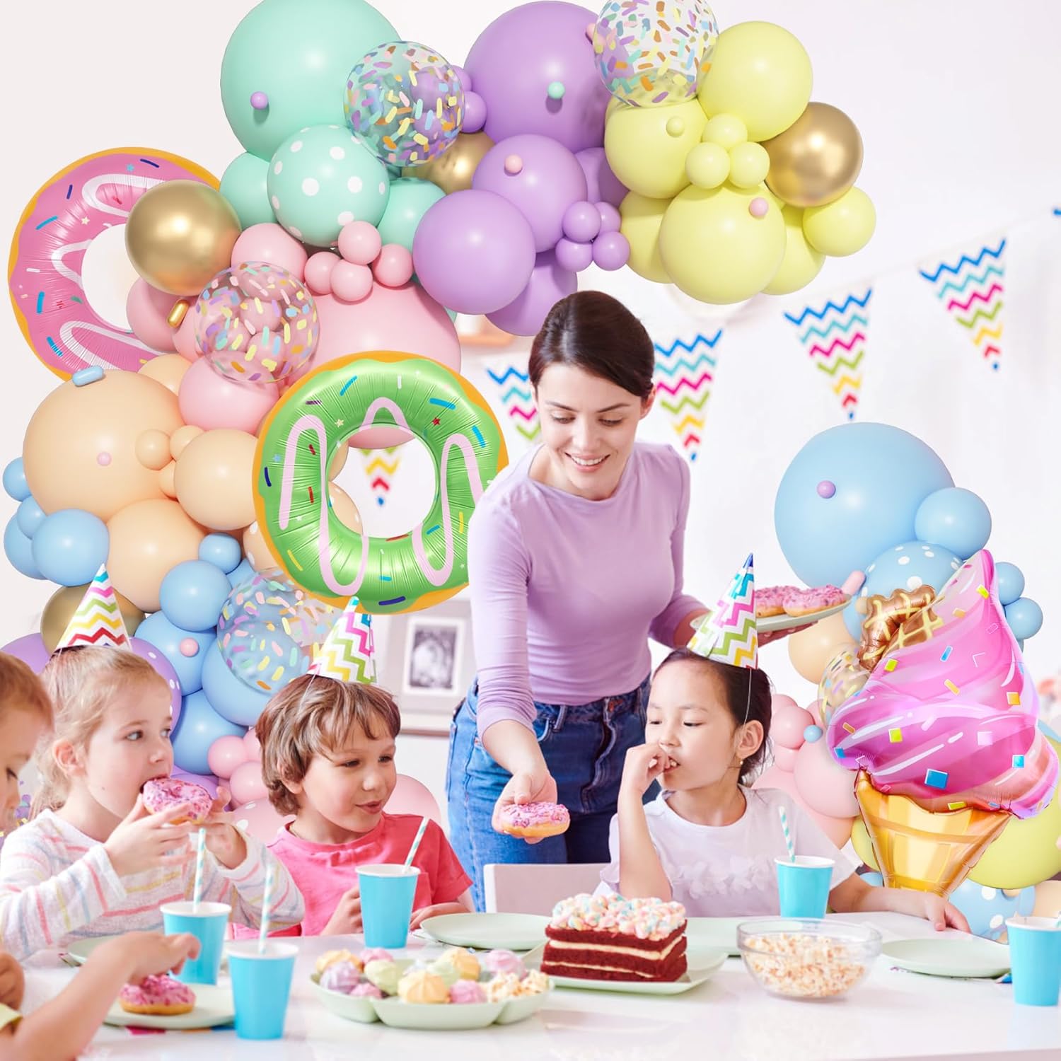 Pastel Donut Balloon Arch Garland Kit