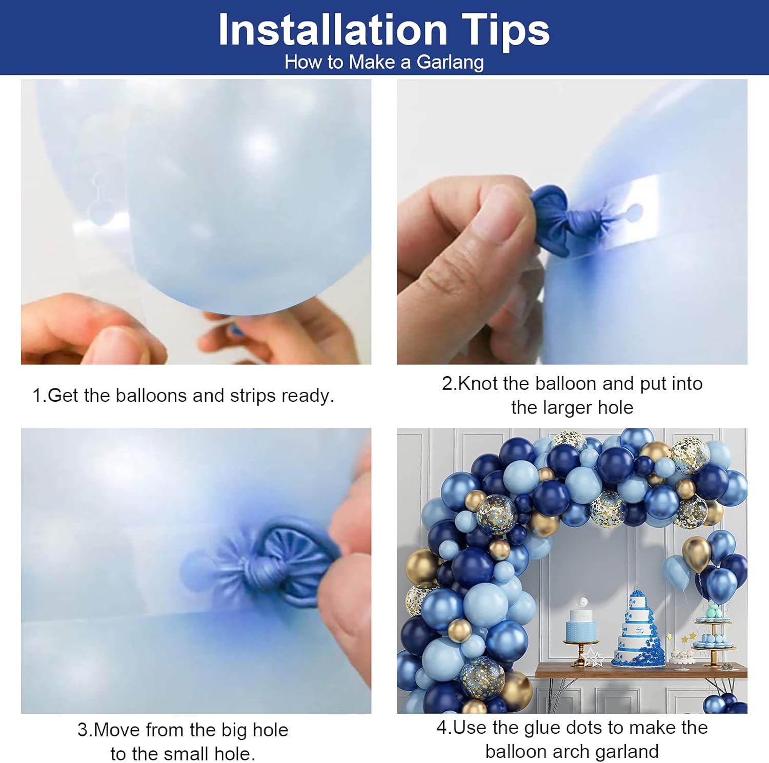Paready 97PCS Navy Blue Balloon Garland Arch Kit