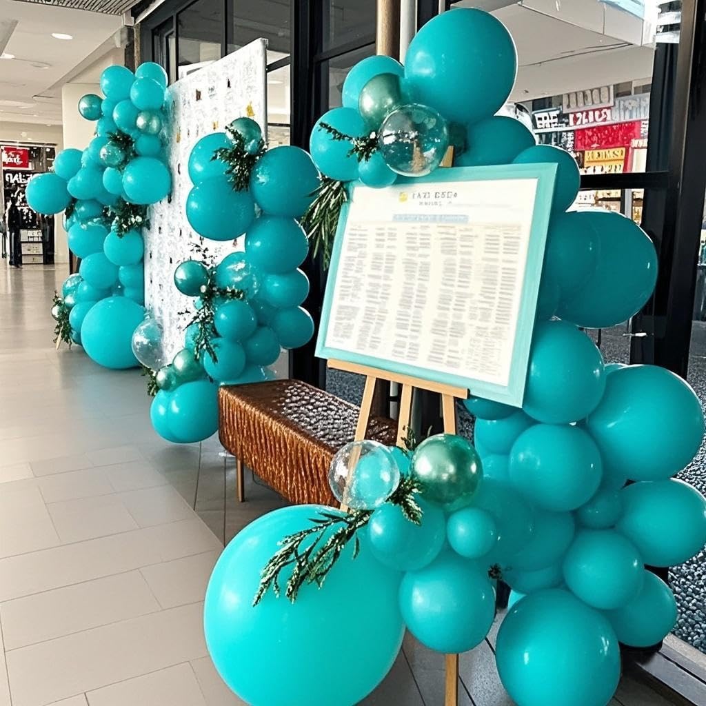 IXVAN Turquoise Blue Balloons 145pcs Balloon Arch Kit