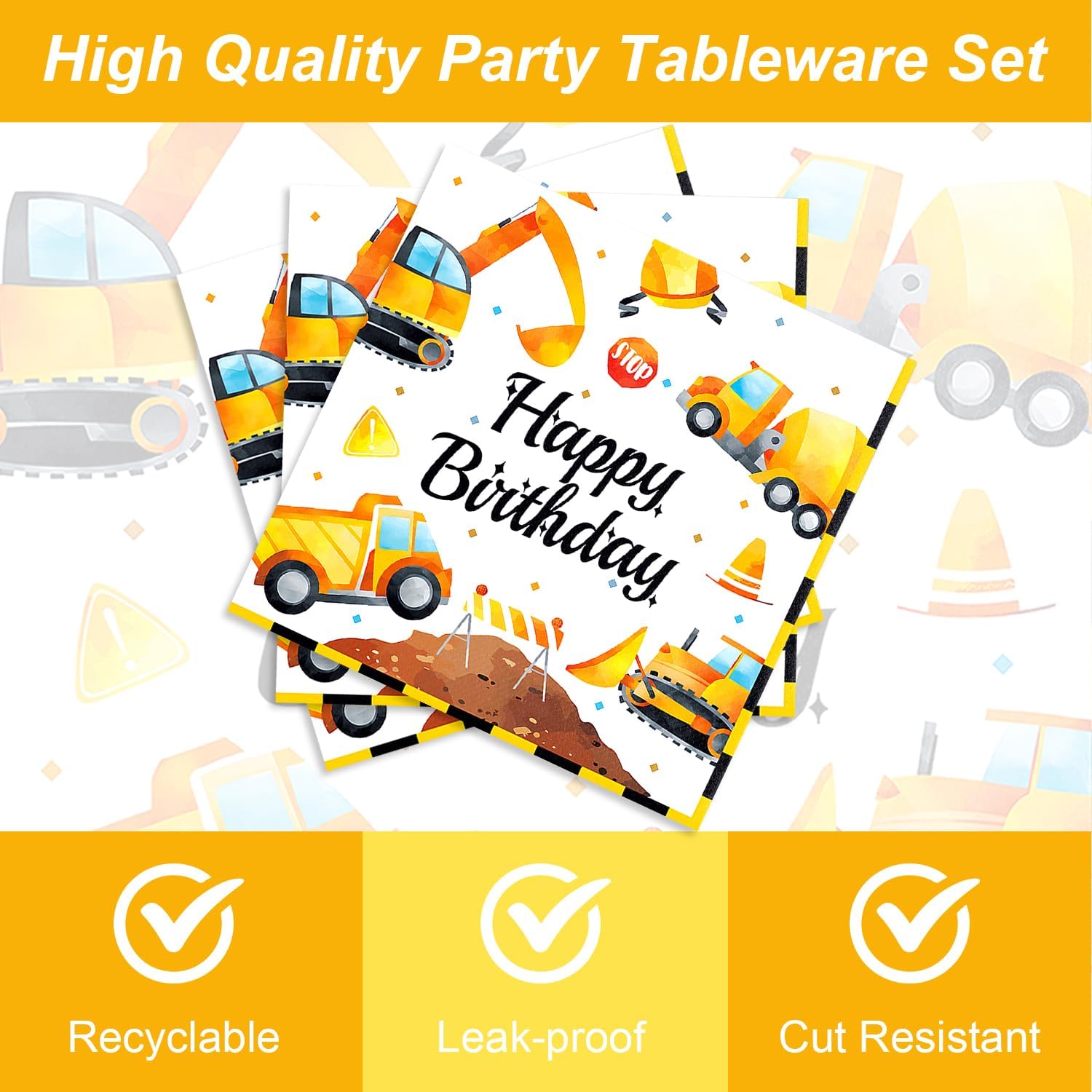 48PCS Construction Party Supplies for Kids