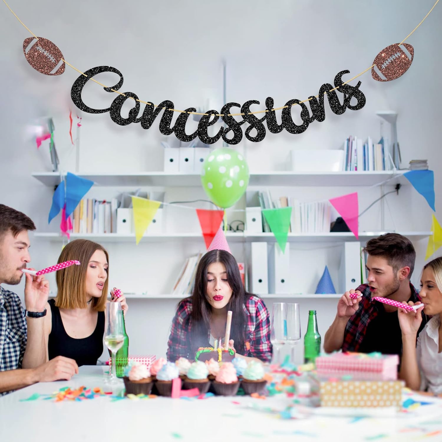 Dalaber Football Concessions Banner for Kids Birthday Decoration