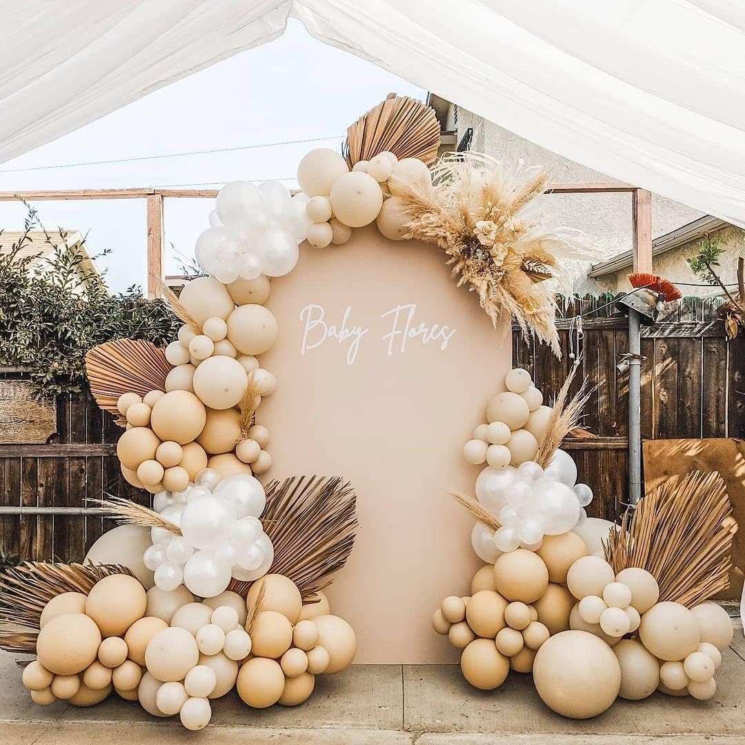 Sand White Balloon Garland Kit with 124Pcs Arch