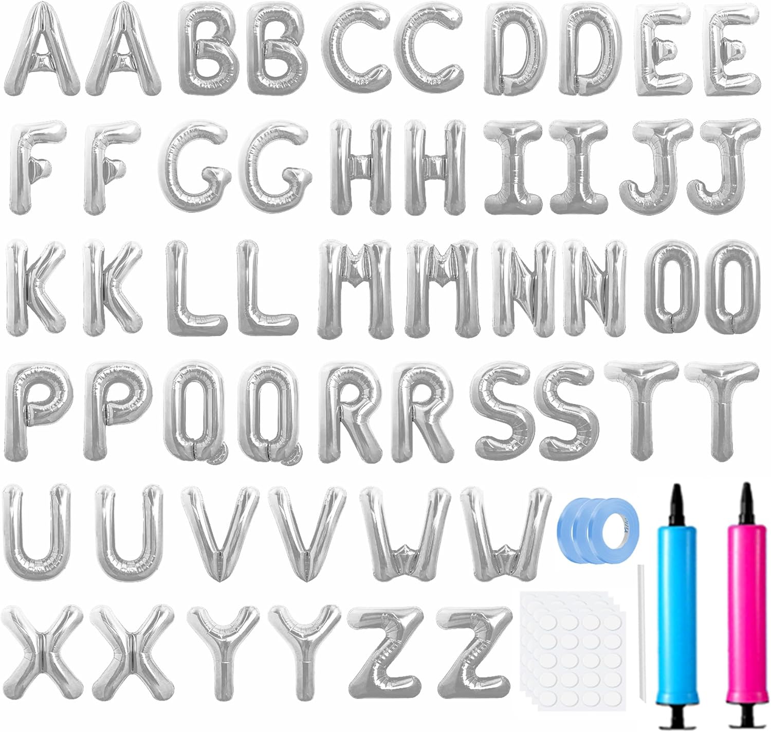 LIOZEOKUN 16 Inch Letter Balloons A-Z 2 Set Custom Phrase