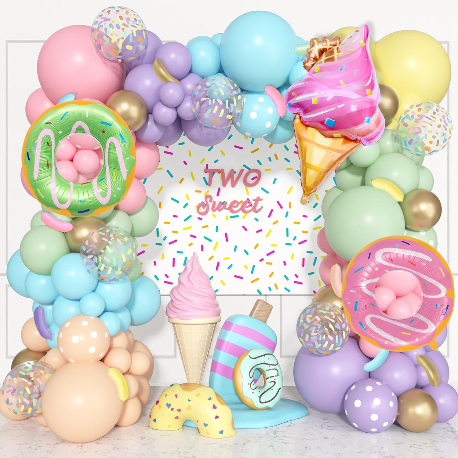 Pastel Donut Balloon Arch Garland Kit