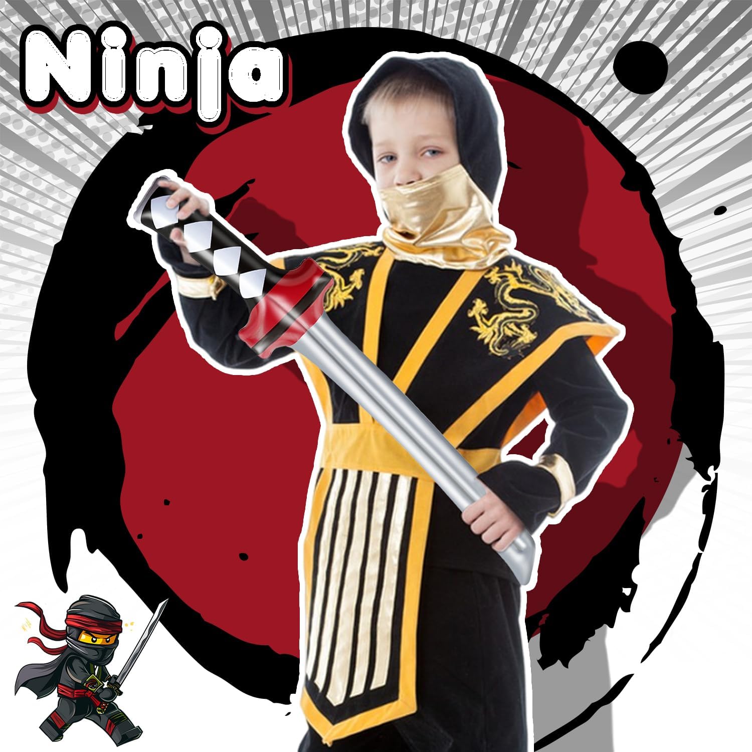 12 Pcs Inflatable Ninja Samurai Swords for Party Fun