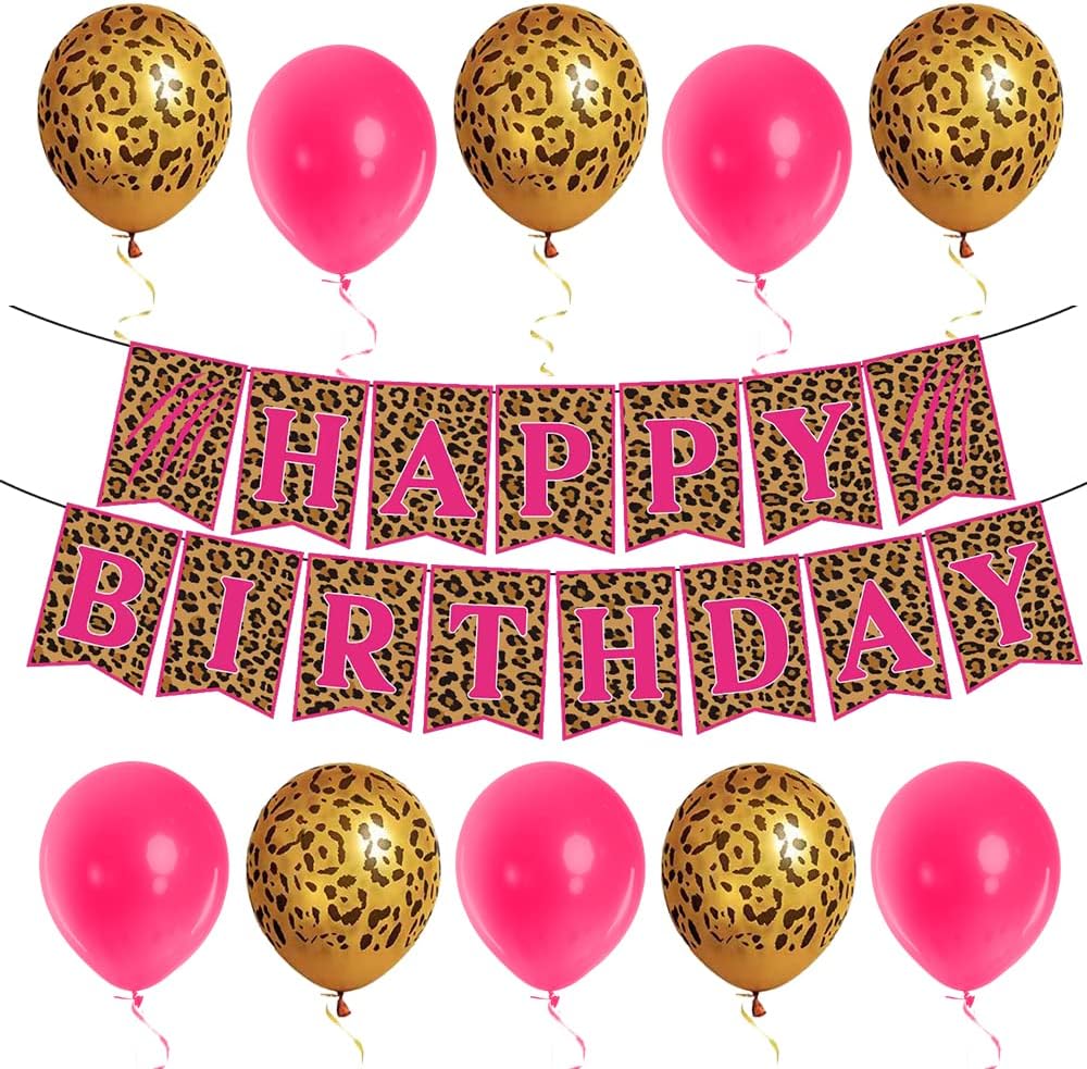 Leopard Birthday Decorations Set for Kids and Adults