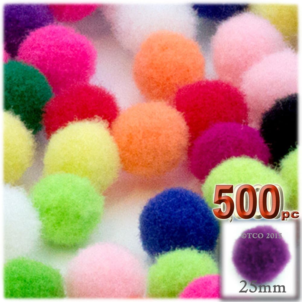 The Crafts Outlet 500-Piece Neon Green Pom Poms